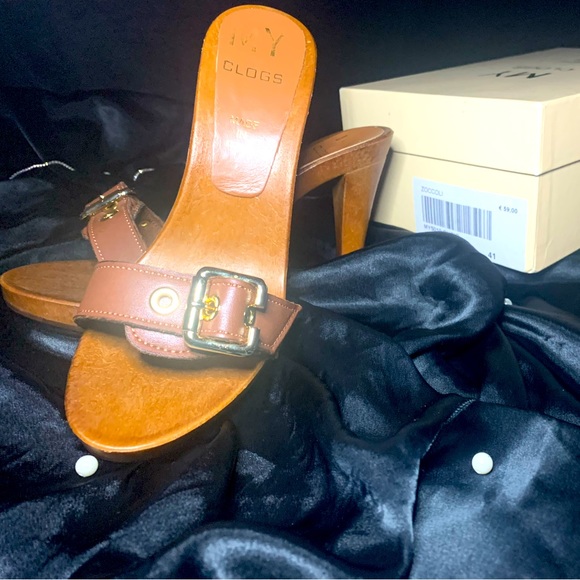 BROWN CLOGS, SIZE 41 EUR / 10 USA ZOCCOLI~ MY CLOGS~ MADE IN ITALY - Picture 1 of 6